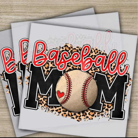 Baseball Mom Leopard Heart DTF Transfers
