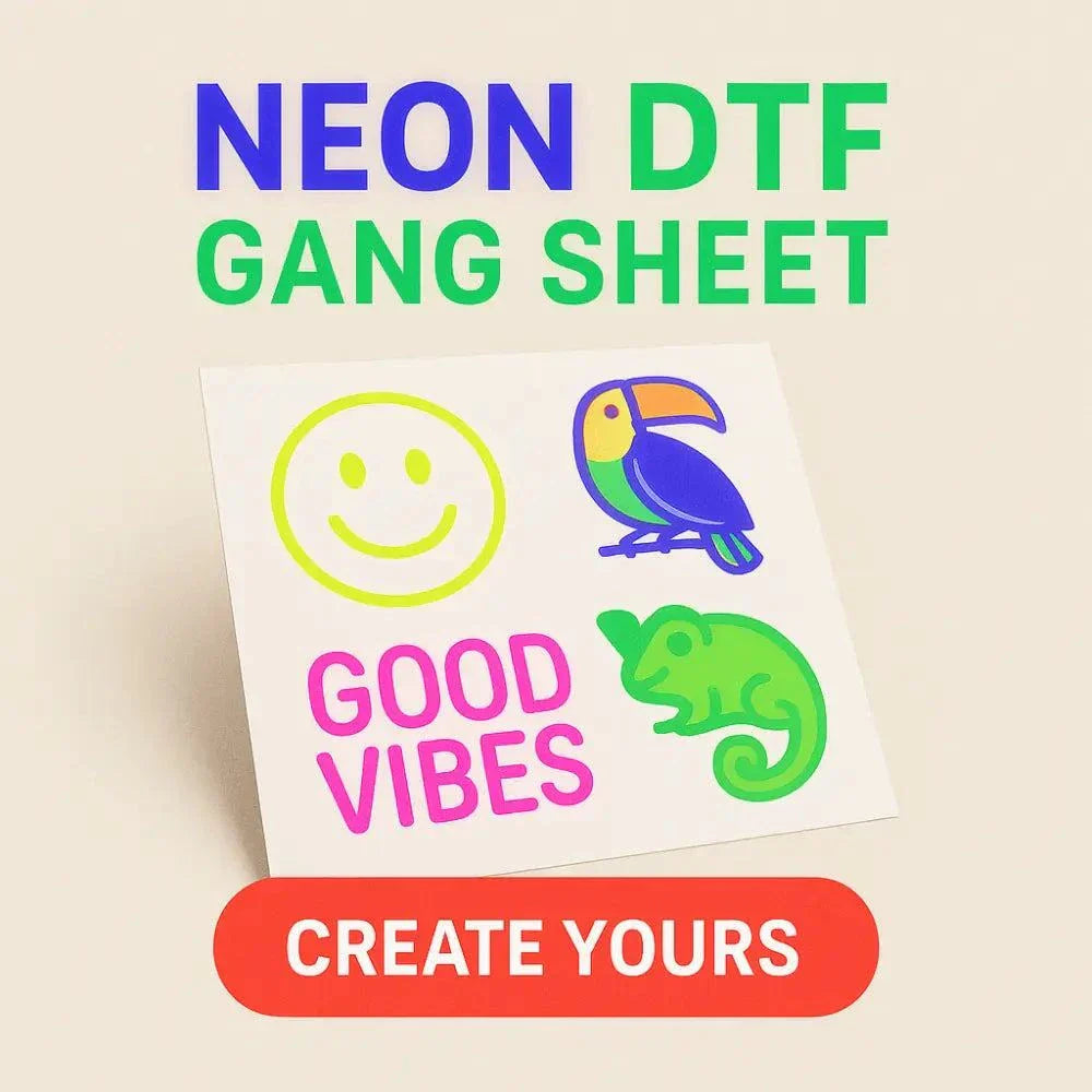 Neon DTF Gang Sheet Austin TX | Build Your Own DTF Transfers
