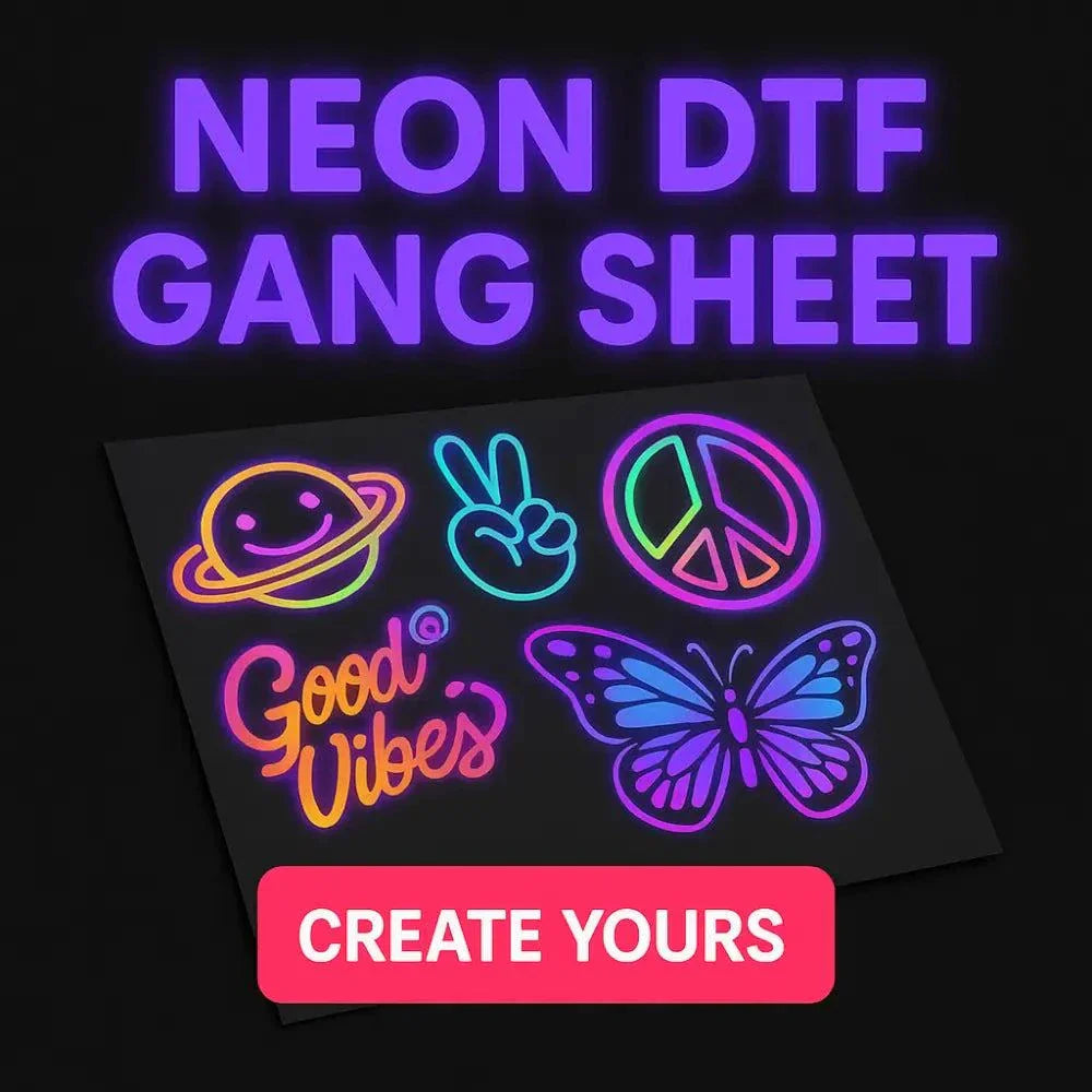 Neon DTF Gang Sheet Austin TX | Build Your Own DTF Transfers